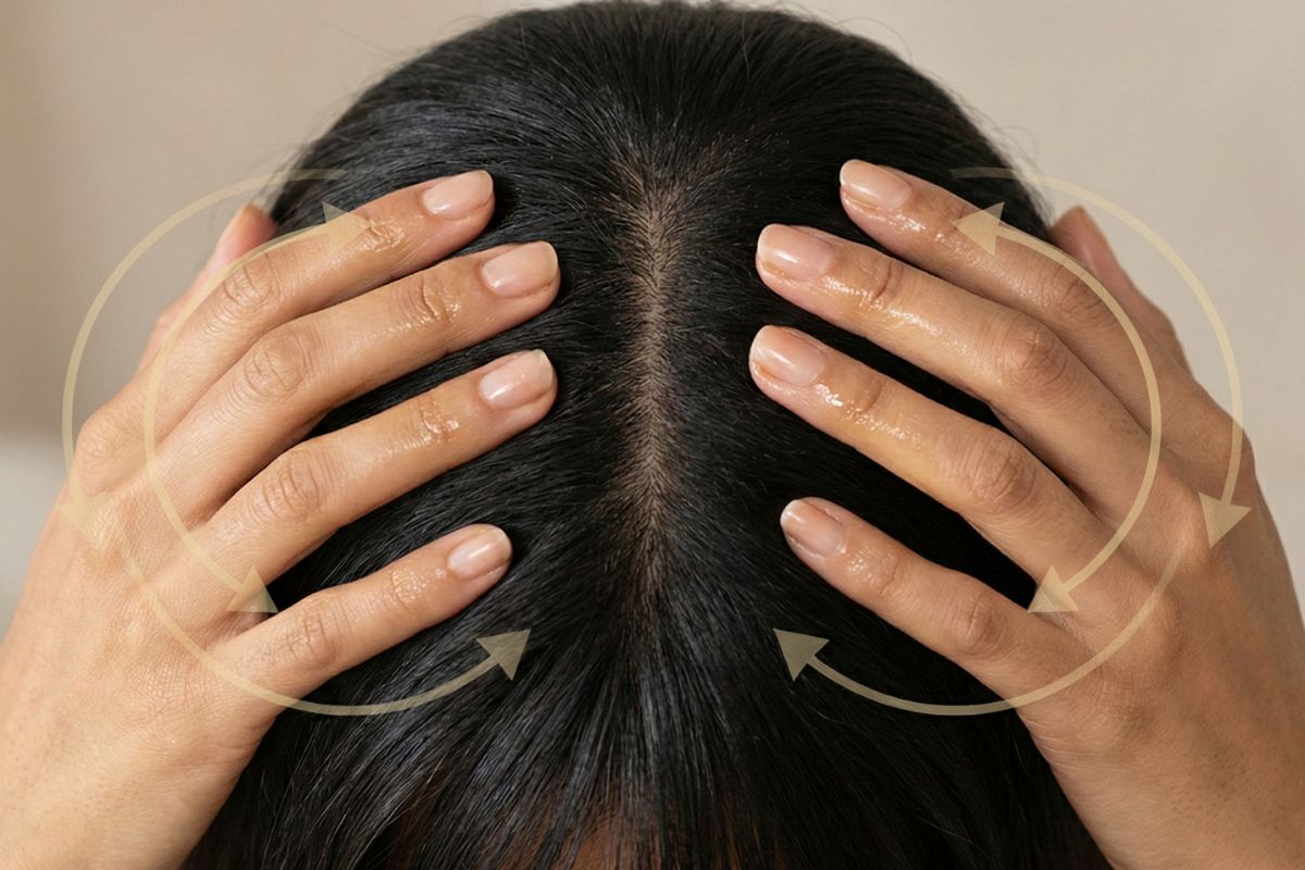 Technique massage cuir chevelu pour stimuler pousse cheveux