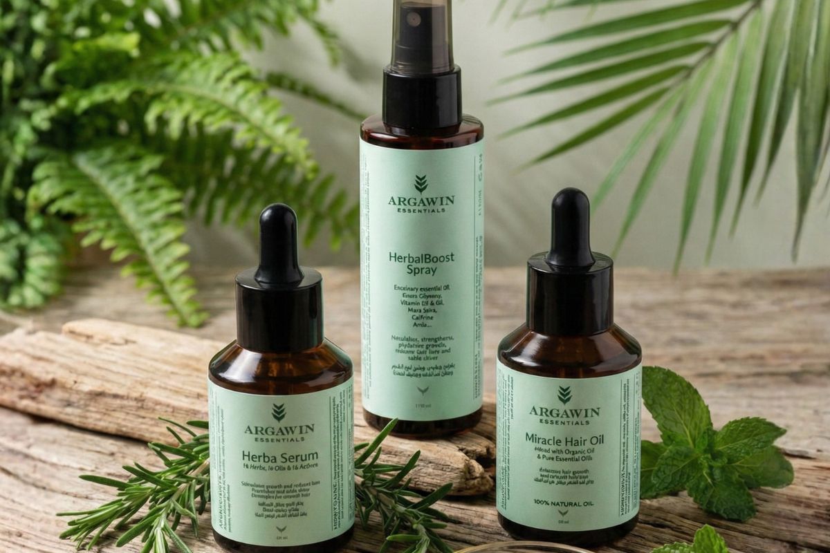 Trio soins pousse cheveux Herba Serum HerbalBoost Spray Miracle Oil Argawin